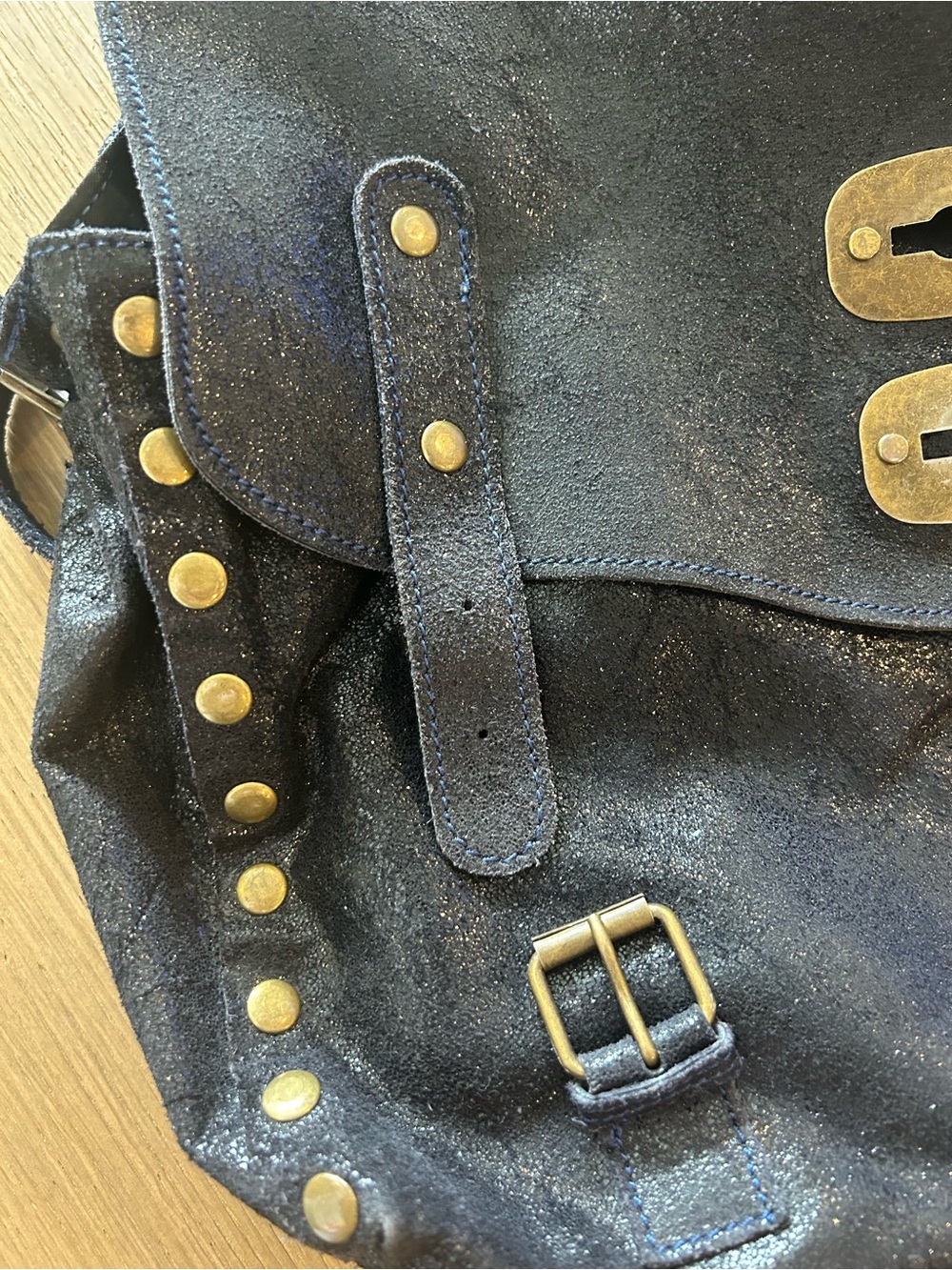 Merci Marie Suede Satchel Made in Italy - Picture 11 of 15